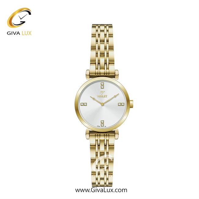 ساعت مچی اورجینال زنانه ویولت VIOLET طلایی | طلایی| نقره ای| کد رفرنس 0600/2